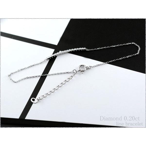 ブレスレット ダイヤモンド シンプル ライン レディース ブレス ラインブレスレット チェーン ホワイトゴールドk18 18k 18金 ブレス 華奢  クリスマスの画像
