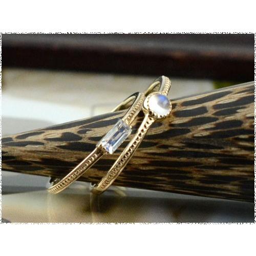 ング K18 レディース 指輪 バケットカット ブルームーンストーン