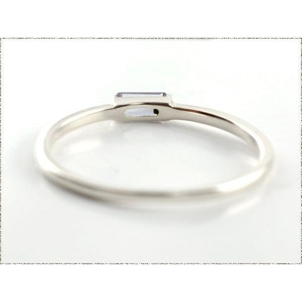 ピンキーリング レディース アメジスト K18 バケットカット ホワイトゴールド 18金 華奢 指輪 2月誕生石 クリスマス