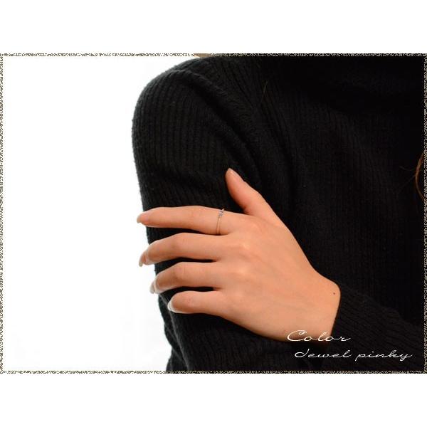 ピンキーリング レディース アメジスト K18 バケットカット ホワイトゴールド 18金 華奢 指輪 2月誕生石 クリスマス