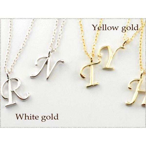 18金 イニシャルネックレス レディース k18 ネームネックレス シンプル