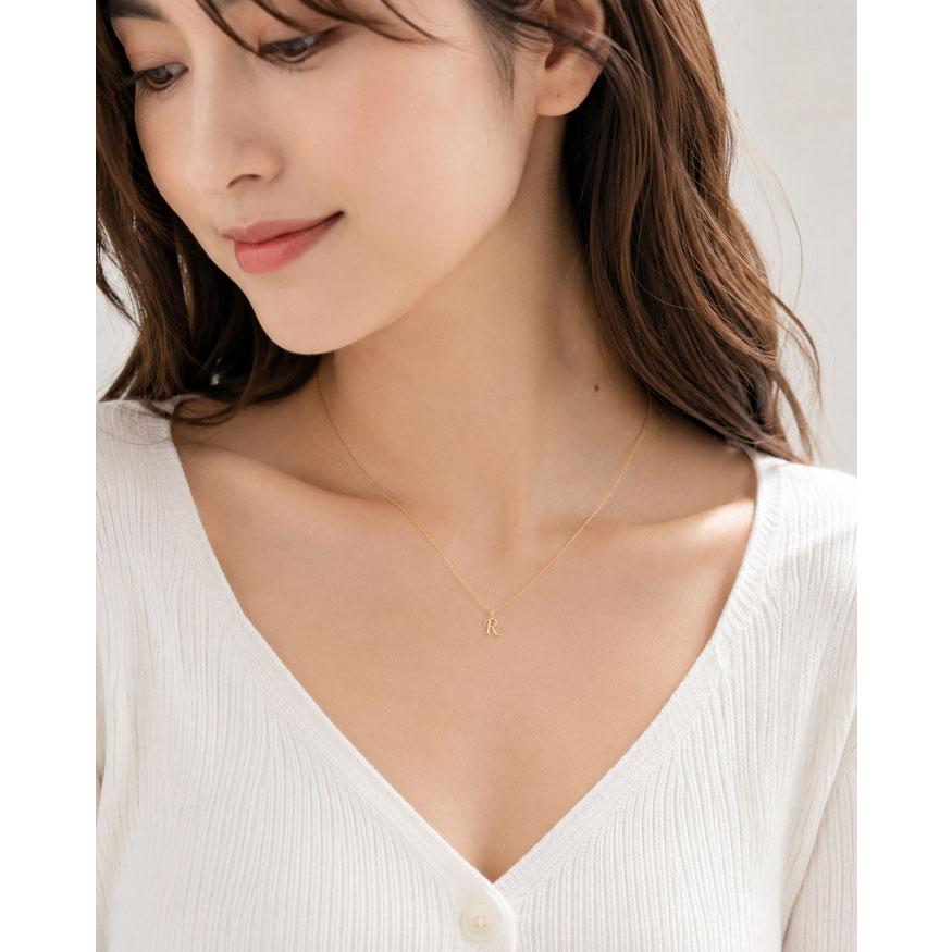 18金 イニシャルネックレス K18 3カラー対応 レディース ネーム
