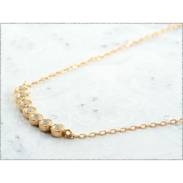 ネックレス レディース ダイヤモンド  18金 ペンダント ピンクゴールドk18 ダイヤ 18k 0.10ct  華奢 シンプル  人気  ホワイトデーの画像
