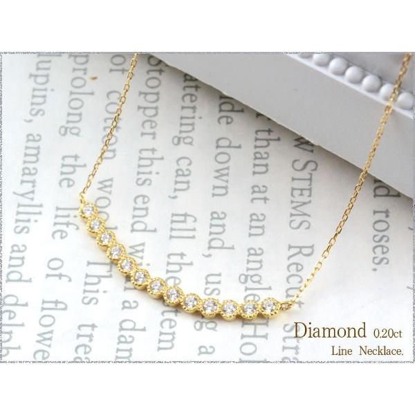 ダイヤモンド ネックレス 18金 ペンダント イエローゴールドk18 ダイヤ 18k 0.20ct  華奢 シンプル レディース 人気  ホワイトデーの画像