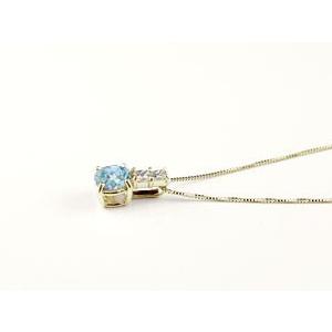ダイヤモンド ネックレス 18金 ブルートパーズ ダイヤ ダイヤネックレス k18 イエローゴールドk18 ダイヤ 18k  ペンダント レディース 人気  クリスマスの画像