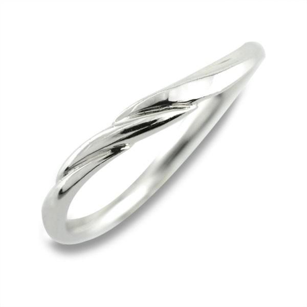 指輪 レディース ピンキーリング プラチナ 地金  地金リング シンプル リング曲線ウエーブ プラチナ900 pt900  ホワイトデー