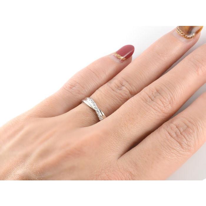 ペアリング 安い 10金 シンプル ダイヤモンド 指輪 ホワイトゴールド