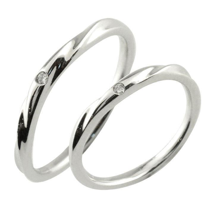 結婚指輪 10金 シンプル ダイヤモンドリング ペアリング 指輪 リング ダイヤモンド ホワイトゴールドk10 デザインリング 10k エンゲージリング  クリスマスの画像
