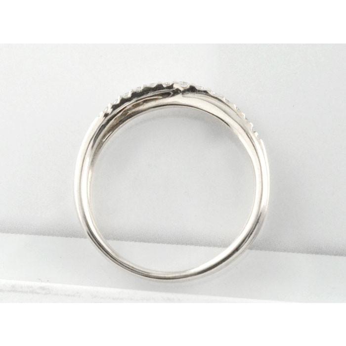18金 レディース 指輪 ダイヤモンド リング レディースクロス ホワイトゴールドk18 クロスライン 18k 重ねづけ 華奢  クリスマスの画像