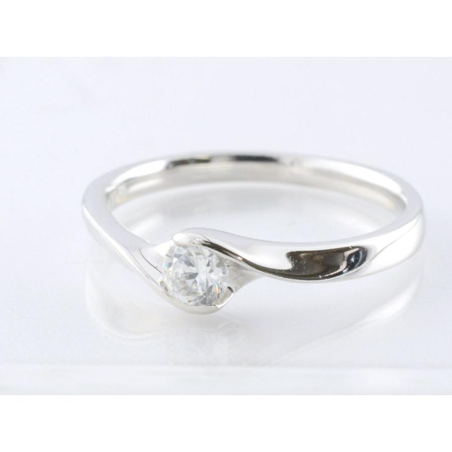 10金 リング レディース 指輪 一粒 ダイヤモンド 婚約指輪 ホワイトゴールドk10 10k k10 ウエーブ ダイヤ  クリスマスの画像