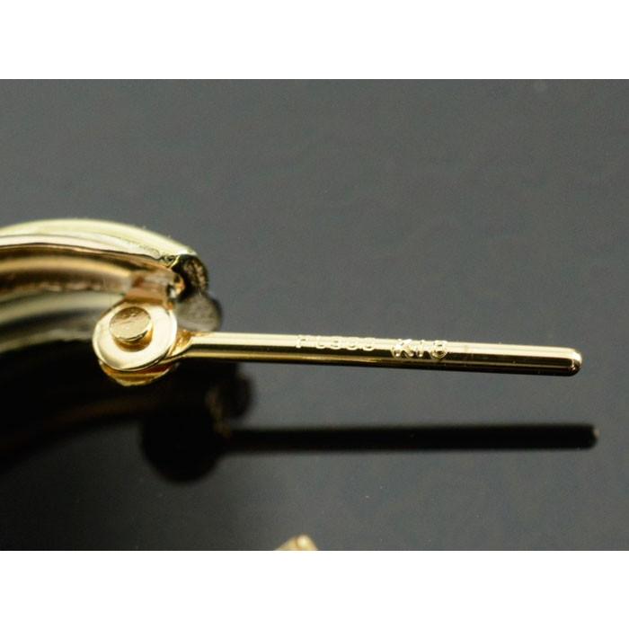フープピアス レディース 18金 K18 ピアス スリーカラー 3カラー PT900 イエローゴールド ピンクゴールド 小さめ 地金 シンプル 上品 日本製 ギフト プレゼントの画像