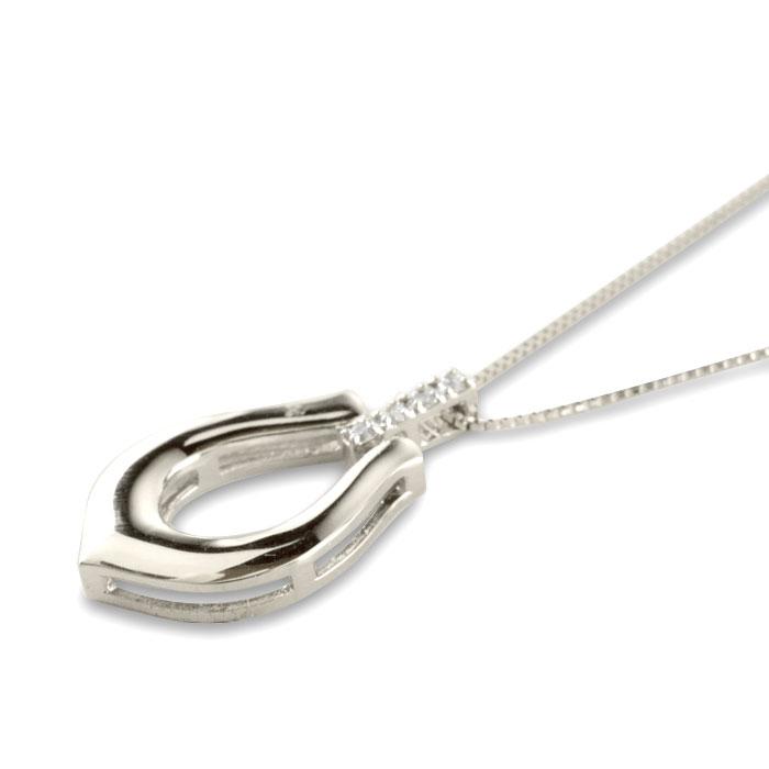 K18ホワイトゴールド　ダイヤモンドホースシュー ネックレス ネックレス レディース ダイヤモンド 馬蹄 ホワイトゴールドk18 馬 k18