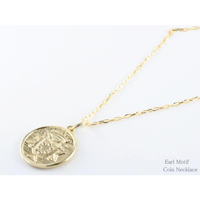 コイン ネックレス メンズ K10 イエローゴールド コインモチーフ