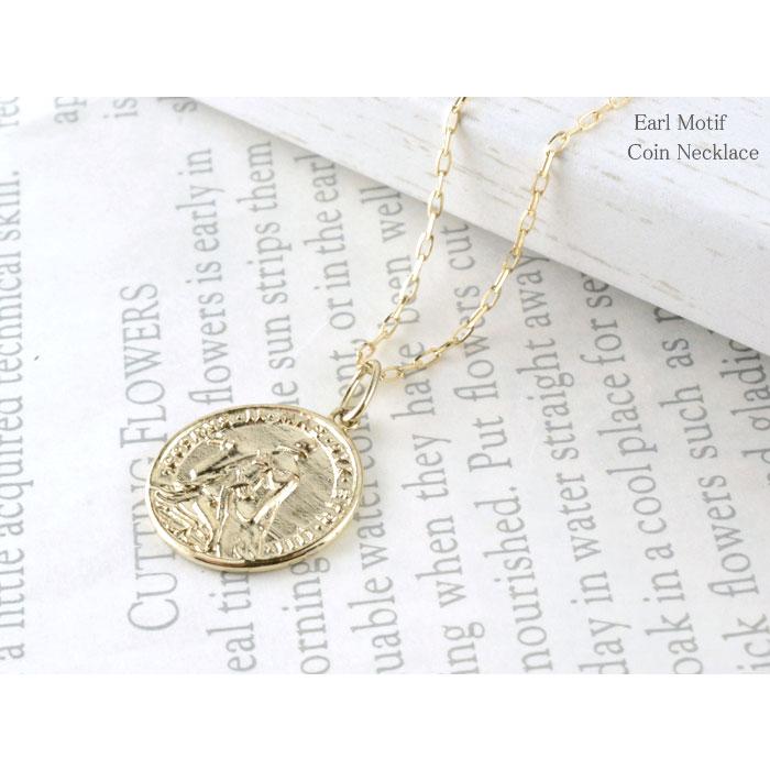 コイン ネックレス メンズ K10 イエローゴールド コインモチーフ