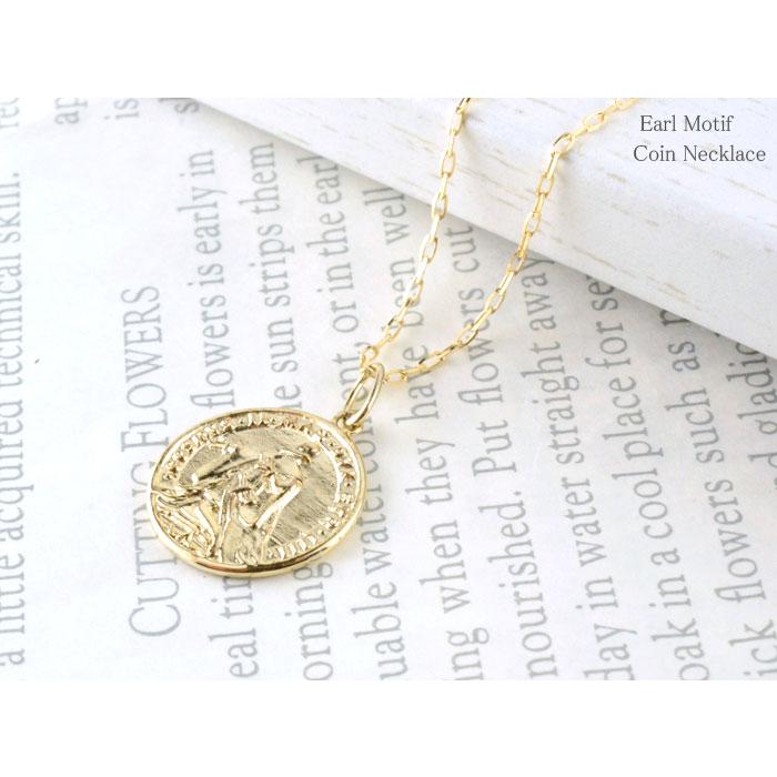 メンズ コイン ネックレス k18 イエローゴールドk18 コインモチーフネックレス 18k 18金 感謝 祈り ペンダント シンプル 地金 上品 華奢 人気 記念日の画像