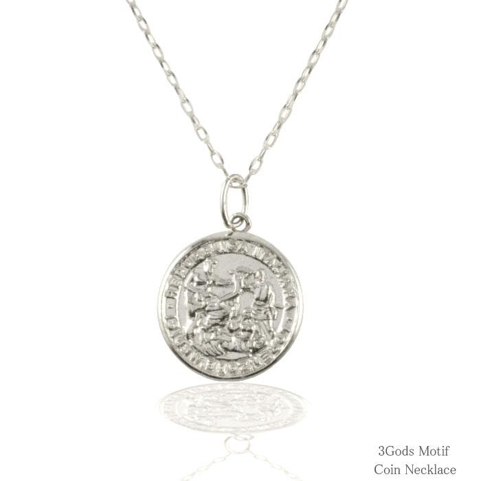 メンズ コイン ネックレス プラチナ コインモチーフネックレス