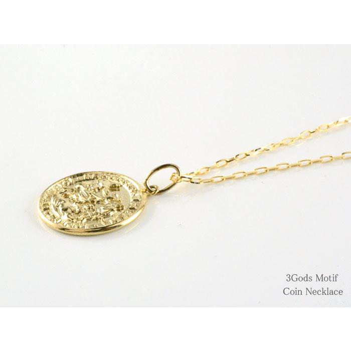 メンズ コイン ネックレス k18 イエローゴールドk18 コインモチーフネックレス 18k 18金 ペンダント シンプル 地金 上品 華奢 人気 記念日 硬貨の画像