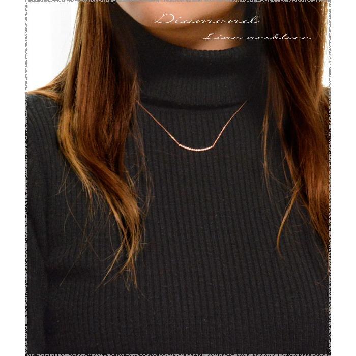 K18 ダイヤモンド ネックレス レディース 18金 ペンダント ピンクゴールド ダイヤ 0.1ct 華奢 シンプル ダイヤネックレス 18K プレゼント クリスマスの画像