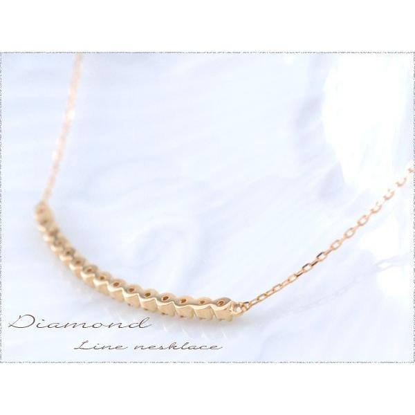 ダイヤモンド ネックレス レディース 18金 K18 ペンダント ピンクゴールド ダイヤ 0.1ct 華奢 シンプル ダイヤネックレス 18K プレゼント クリスマスの画像