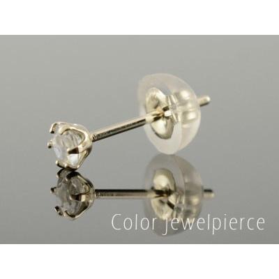 ピアス レディース 18金 ブルームーン ホワイトゴールドk18 スタッド 