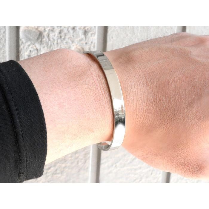 シルバー925 バングル メンズ ブレスレット 幅広 シンプル 地金 sv925 シルバー ブレス アクセサリー 記念日 誕生日 ギフト プレゼントの画像