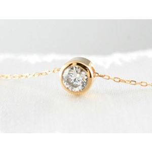 ダイヤモンド ネックレス 18金 レディース ピンクゴールドk18 k18 ダイヤモンドネックレス ダイヤモンドペンダント ペンダント 一粒 1粒 人気  クリスマスの画像