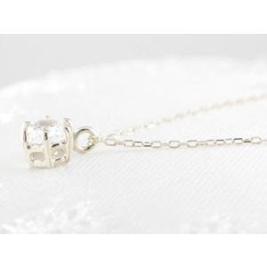 ダイヤモンド ネックレス レディース 18金 一粒ダイヤ ホワイトゴールドk18 18k 0.2ct ダイヤネックレス ペンダント 1粒 シンプル 人気  クリスマスの画像