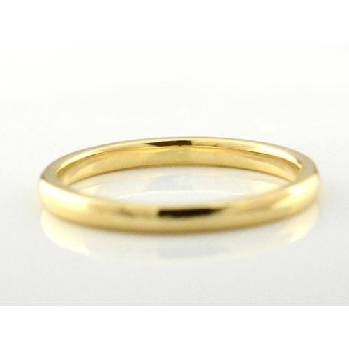 リング メンズ 18金 ダイヤモンド 指輪 K18 イエローゴールド 18k 甲丸リング 一粒ダイヤ 2mm シンプル 結婚指輪 エンゲージリング ジュエリー ギフトの画像