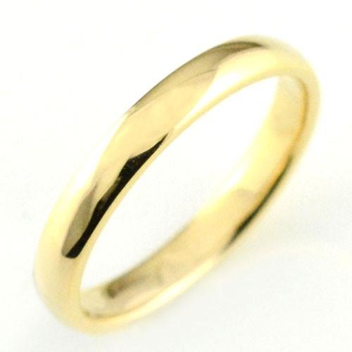 18金 メンズ リング イエローゴールドk18 シンプル k18 結婚指輪 エンゲージリング ハンドメイド 甲丸 18k 3mm 父の日プレゼント ホワイトデー