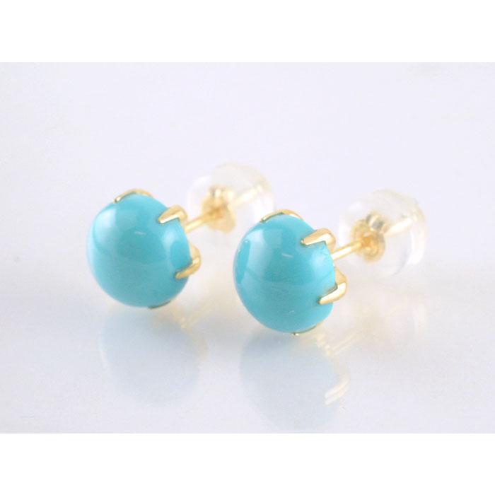 ピアス k18 ターコイズ トルコ レディースピアス スタッドピアス 