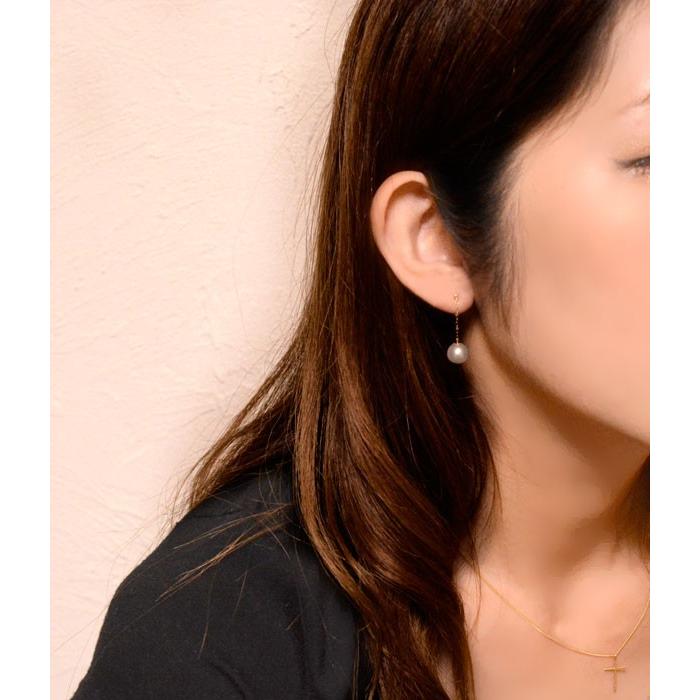 【ほぼ未使用】k18 ダイヤモンド あこや真珠 パール チェーン ピアス 18金 パール ピアス k18 18k 18金 ゴールド チェーン 真珠 アコヤ