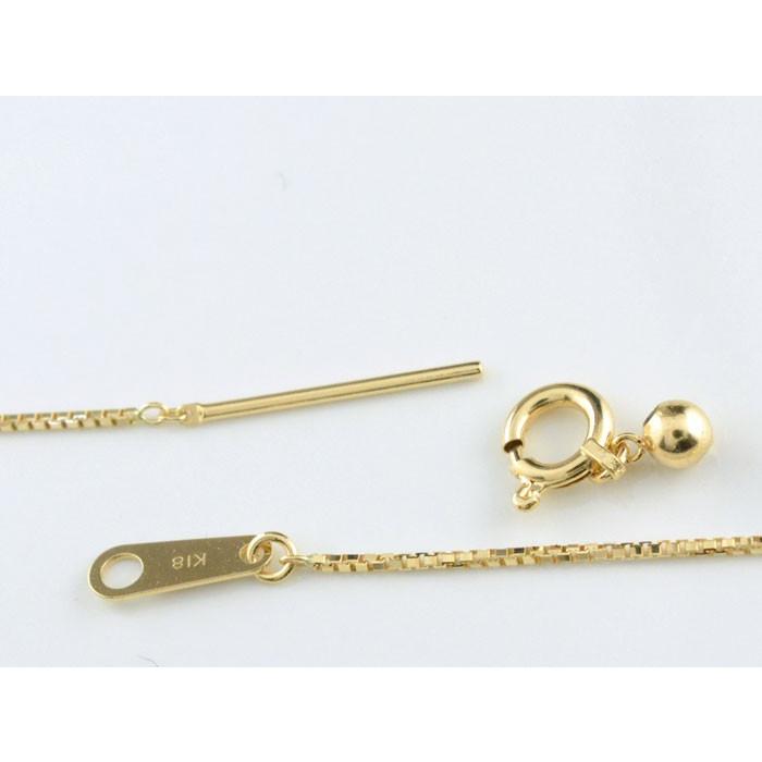 ネックレス レディース 18金 スライド ベネチアンチェーン K18 ゴールド 45cm 18k スライドピン クサリチェーン シンプル 華奢 ジュエリー 人気 プレゼントの画像