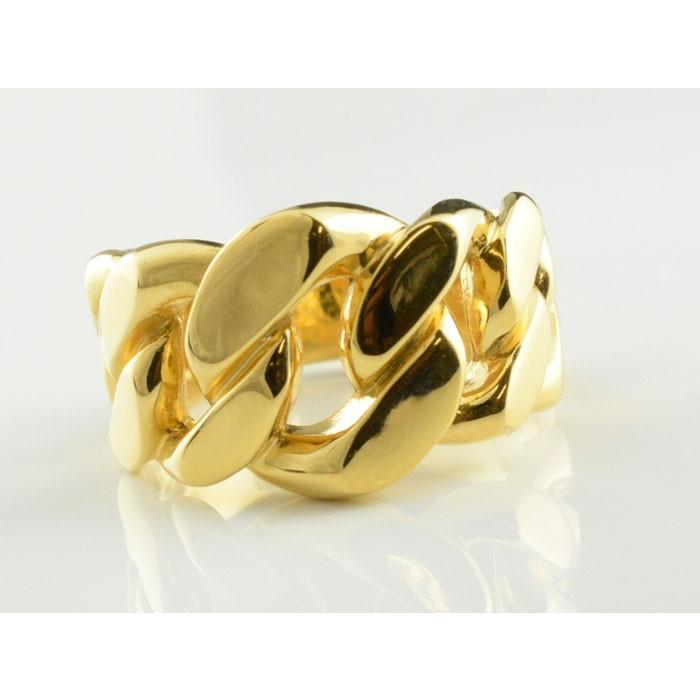 18金 メンズ リング 幅広 喜平リング k18 指輪 キヘイ 18k 地金リング