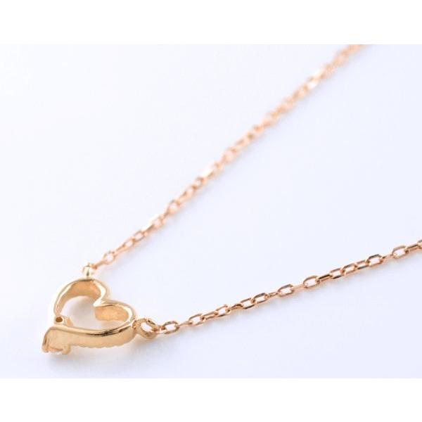 ダイヤモンド ネックレス 18金 k18 ハート ピンクゴールドk18 ハートモチーフ 1粒 ペンダント ゴールド ダイヤ 18k 華奢 レディース 人気 クリスマス_2
