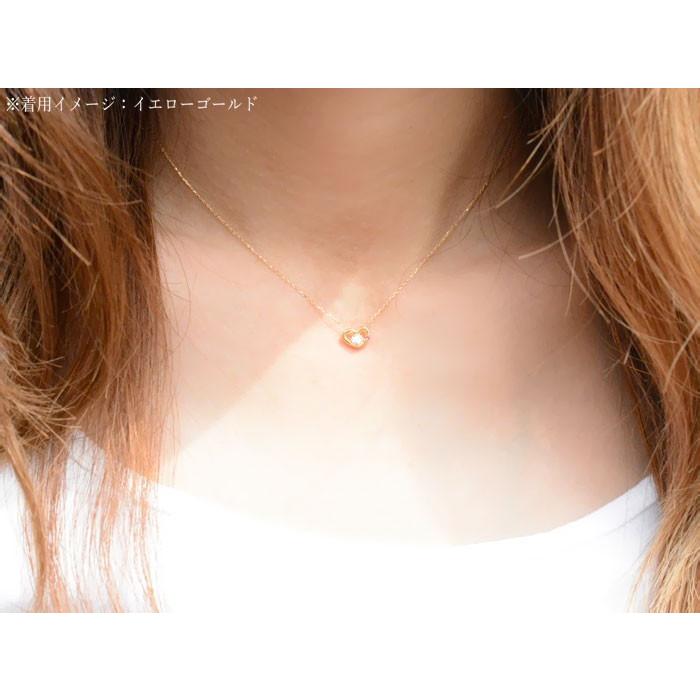 美品✨K10ホワイトゴールド　ハートルビー　ダイヤモンドネックレス ネックレス ダイヤモンド 10金 ルビー k10 ホワイトゴールドk10 1粒