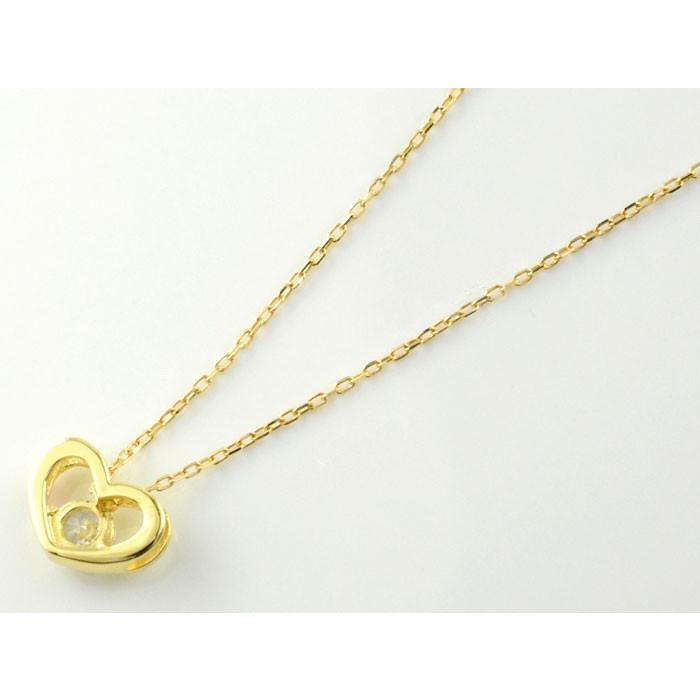 ダイヤモンド ネックレス 18金 ルビー k18 イエローゴールドk18 1粒ハートモチーフ 誕生石 ペンダント ダイヤ 18k 18金 レディース 人気  クリスマスの画像