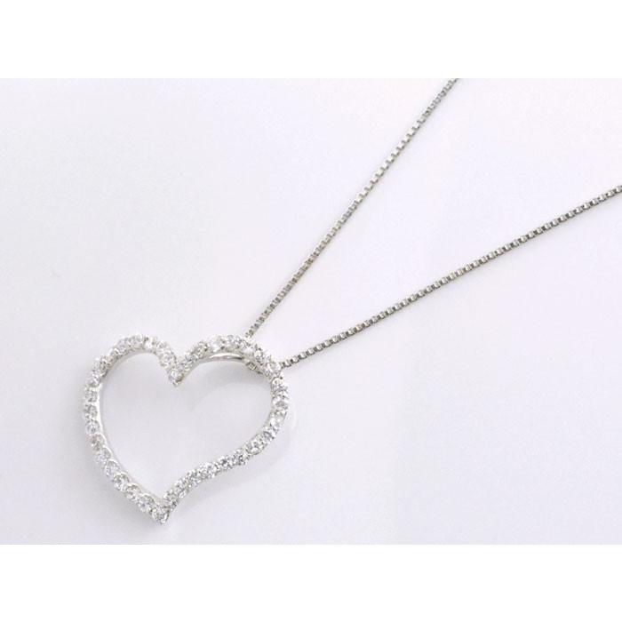 ダイヤモンド ネックレス レディース プラチナ pt900 ハート ペンダント ハートモチーフ ダイヤネックレス 華奢 シンプル プレゼント ギフトの画像