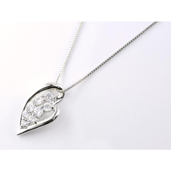 ネックレス レディース ダイヤモンド 18金 ハートモチーフ ペンダント ホワイトゴールドk18 ゴールド 18k K18 一粒ダイヤ シンプル 上品 人気 クリスマス ギフト_1