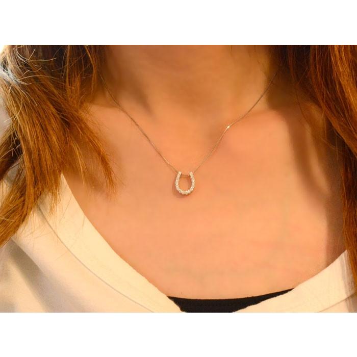 Pt900 ダイヤモンド 馬蹄(ホースシュー)ペンダントトップ D:0.25ct プラチナ900 ダイヤモンド ホースシュー 馬蹄 ペンダント