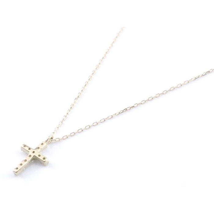 ネックレス レディース  ダイヤモンド 18金 クロス ホワイトゴールドk18 ダイヤ k18 18k 華奢 ペンダント  人気  クリスマスの画像