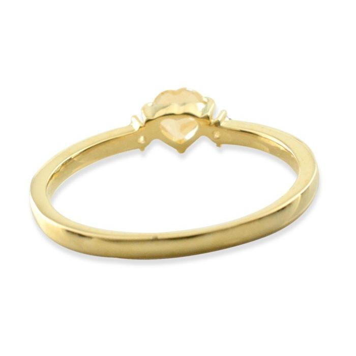 ダイヤモンド リング 18金 指輪 シトリン ハート ハートモチーフ