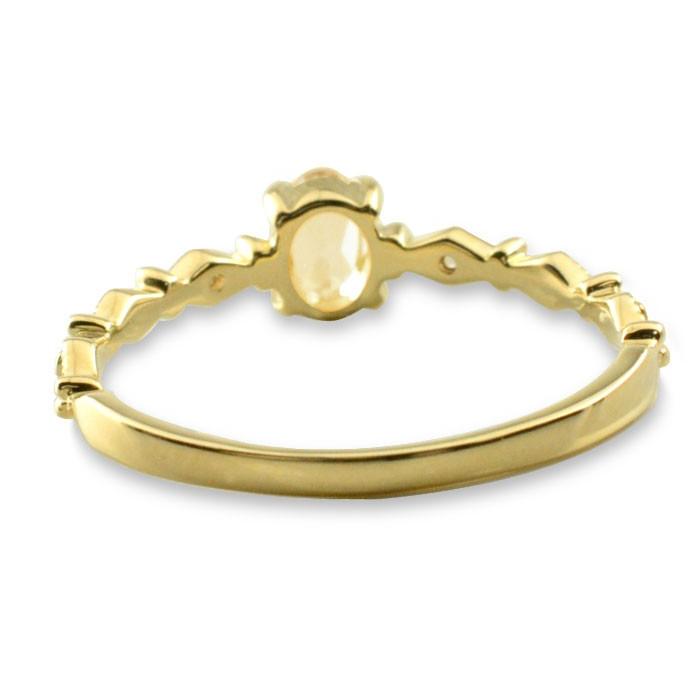 k18 ダイヤモンド リング レディース シトリン 18金オーバル ピンキーリング イエローゴールドk18 18k 華奢 11月 誕生石 指輪  クリスマスの画像