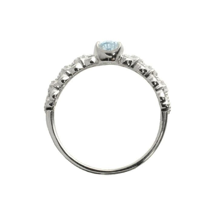 プラチナ リング レディース Pt900 アクアマリン ペアシェイプ ダイヤモンド 指輪 ピンキーリング 大粒 3月誕生石 天然石 華奢 プレゼント クリスマスの画像