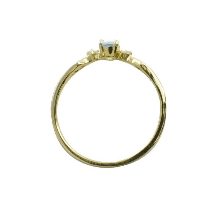 18金 リング レディース 指輪 ダイヤモンド アクアマリン オーバル k18 ピンキーリング イエローゴールドk18 クラシカル 18k 華奢 重ねづけ  クリスマスの画像