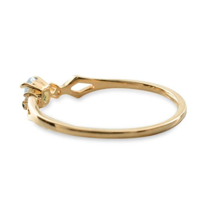 リング レディース k18 ピンキーリング ダイヤモンド ブルームーン オーバル 18金 ピンクゴールドk18 18k 華奢 重ねづけ 指輪  クリスマスの画像