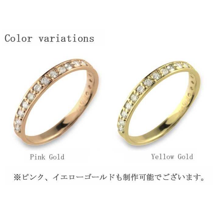 ピンキーリング レディース K10 ダイヤモンド ハーフエタニティ 指輪