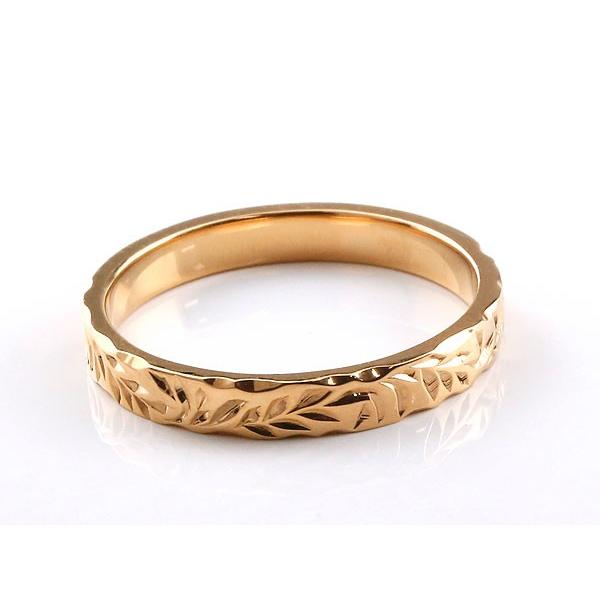 k18 リング メンズ ハワイアンジュエリー ピンクゴールドk18 シンプル