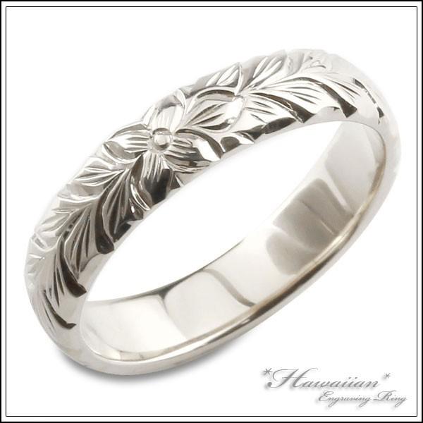 通販 K18 おしゃれ リング ハワイアンジュエリー おすすめ 当店人気 ハワイアンジュエリー クリスマス 指輪 エンゲージリング 結婚指輪 手彫り 甲丸 ストレート シンプル ホワイトゴールドk18 ハワイアン リング レディースアクセサリー