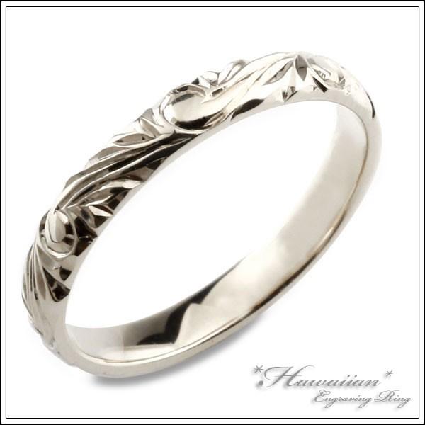 値段が激安 18金 クリスマス  指輪 波 エンゲージリング 結婚指輪 手彫り 甲丸 ストレート シンプル ホワイトゴールドk18 リング ハワイアン k18 ハワイアンジュエリー 指輪