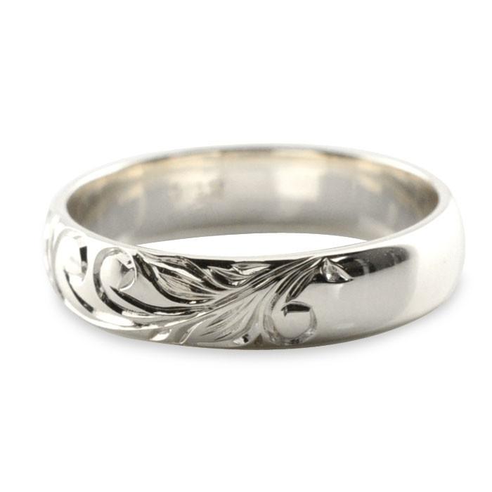 リング プラチナ メンズ ハワイアンジュエリー アクアマリン ハワイアン pt900 スクロール 波 リーフ 甲丸 誕生石 3月 手彫り 指輪 プレゼント クリスマス